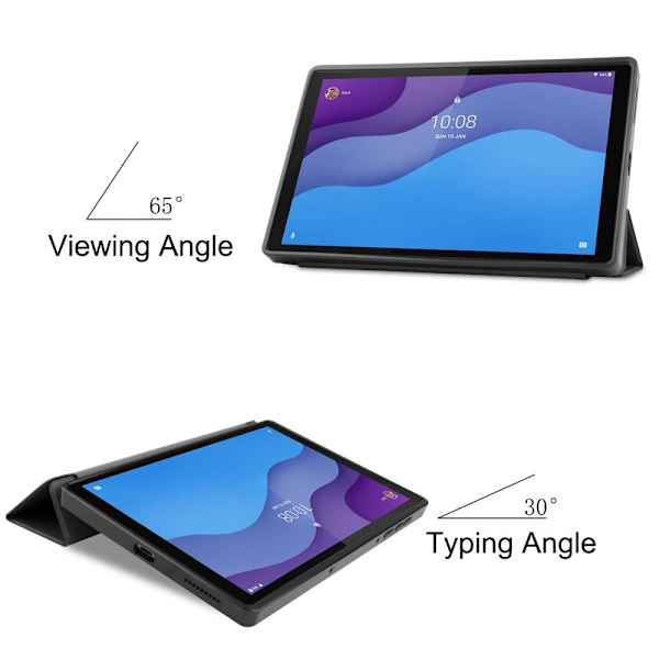 Tri - fold Veske til Lenovo Tab M10 HD Gen 2 - Svart Black