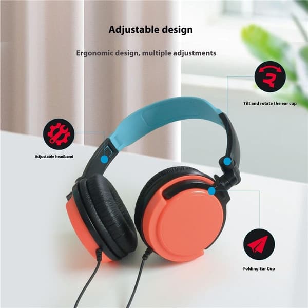 For PS5 Nintendo Switch OLED XBOX PC Gaming Headset Kablede Hodetelefoner med Mikrofon Black