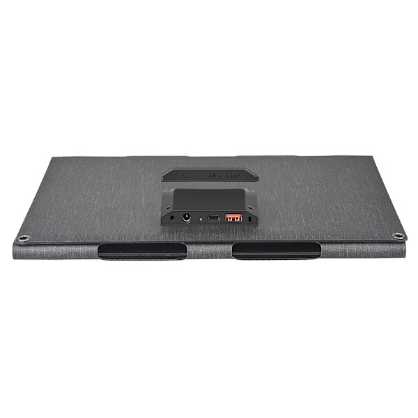 40W solcellelader USB-C USB DC-porter IP65 vanntett monokrystallinsk solcellepanel Black