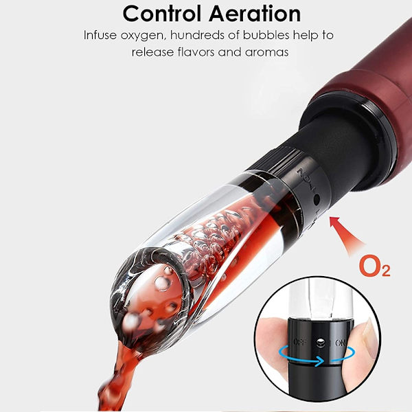 Snabbluftande Vin Häll Karaff Fast Aerating Wine Pourer Decanter Svart