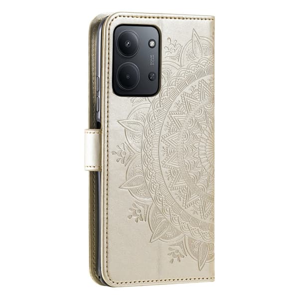 Til Xiaomi Redmi 15C Stand Cover Totem Tegnebogsetui Gold