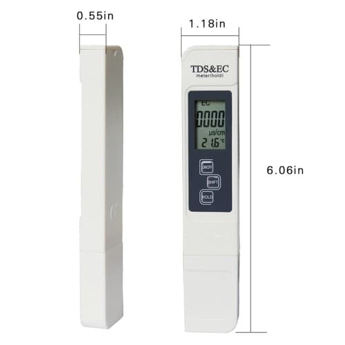 3 - in - 1 Digitaalinen ilmaisintesti vedenlaadulle LCD TDS EC TEMP - testikynä White