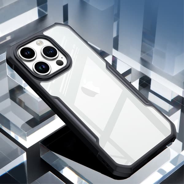 XUNDD bagcover til iPhone 15 Pro akryl+TPU telefonetui Black