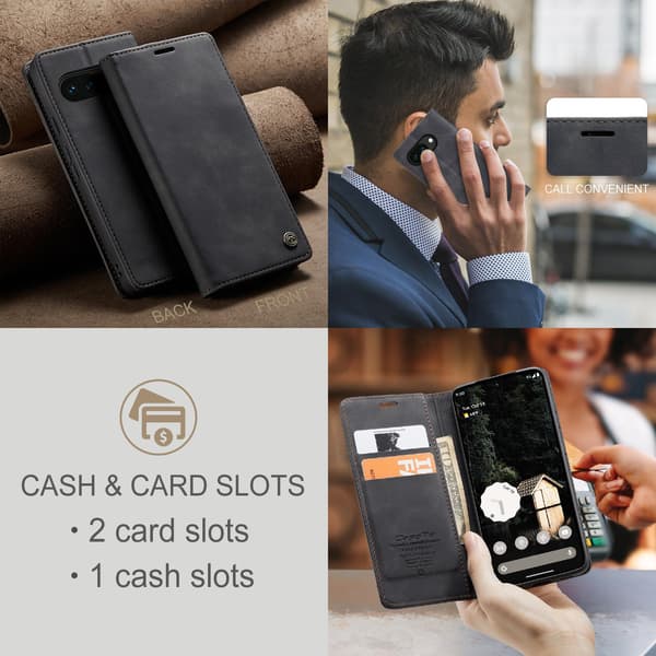 CASEME Til Google Pixel 10A Etui Stativ Telefon Cover Black