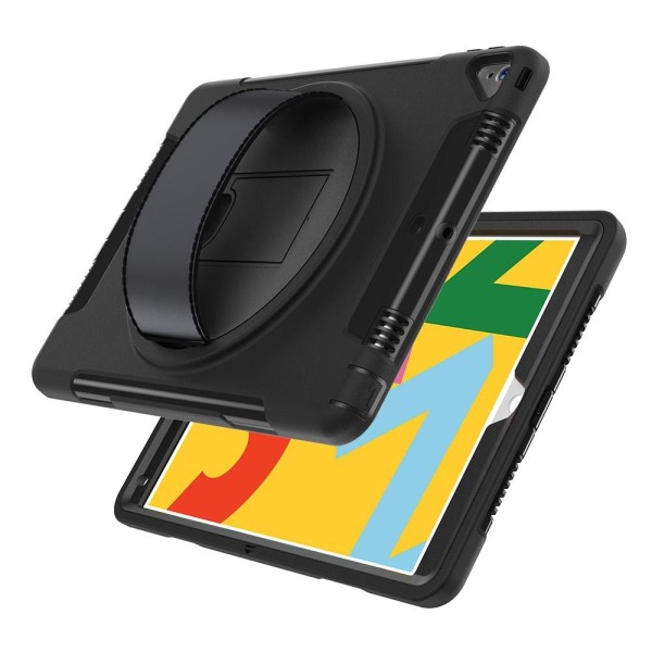 iPad 10.2 (2021)/(2020)/(2019) Kestävä Kickstand -tablettikotelo Black