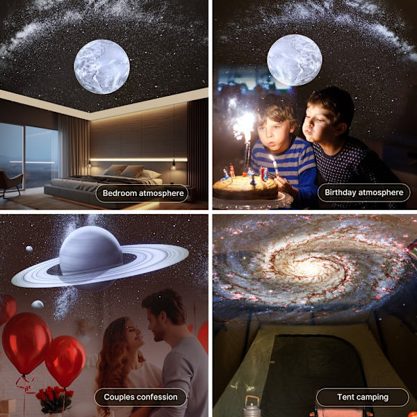 Multifunktionel Galaxy Star - projektor White Noise Bluetooth - højttaler White