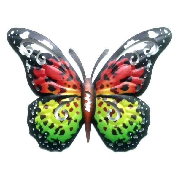 Art 3D Butterfly Seinään ripustettava sisustus Puutarhapihan kotikoriste - punainen- Red
