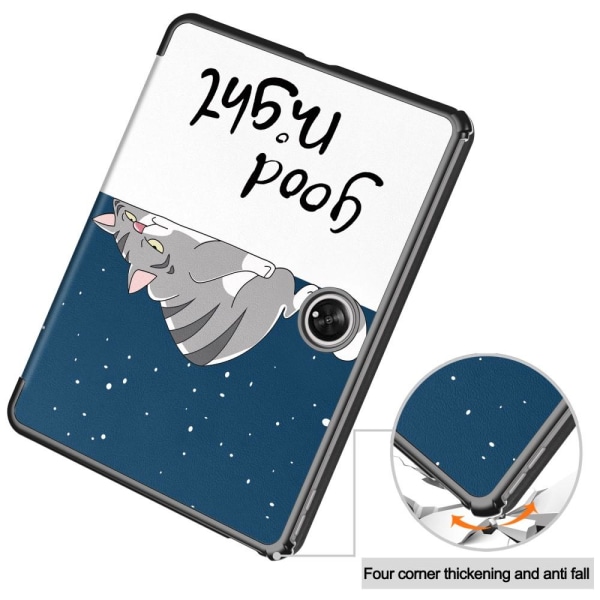 Trefoldet Stativ Tablettdeksel for OnePlus Pad - Katt Multicolor