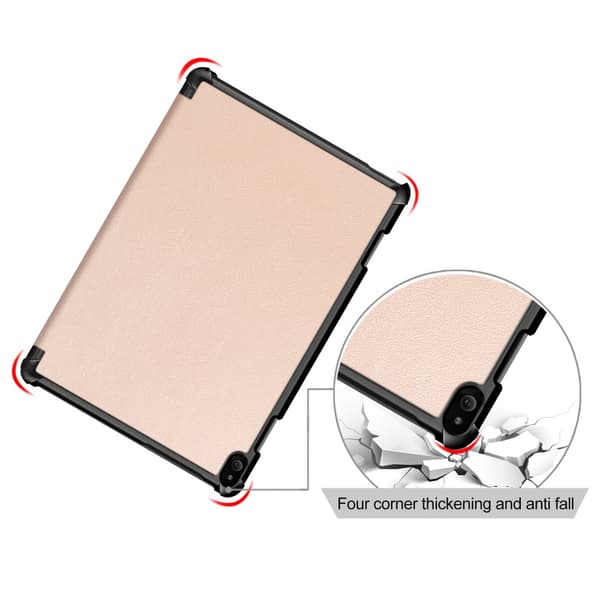 Kolminkertainen jalustan kansi Lenovo Tab P10: lle - kulta Gold