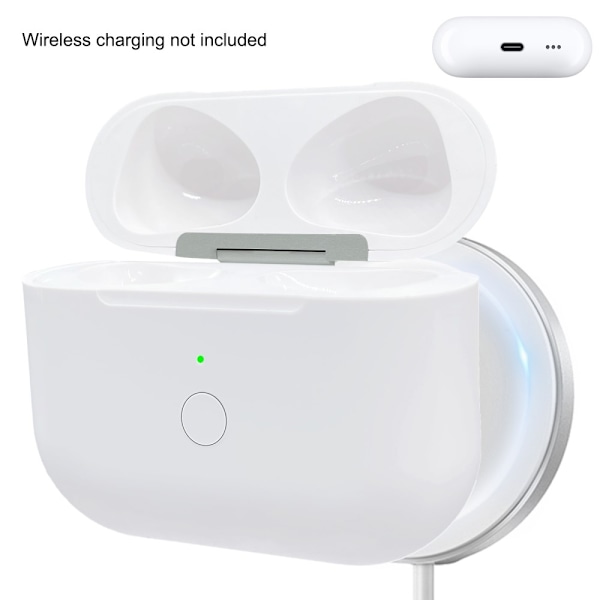 Til AirPods 3 Opladningsetui Indbygget 620mAh batteri Trådløs opladning USB-C White