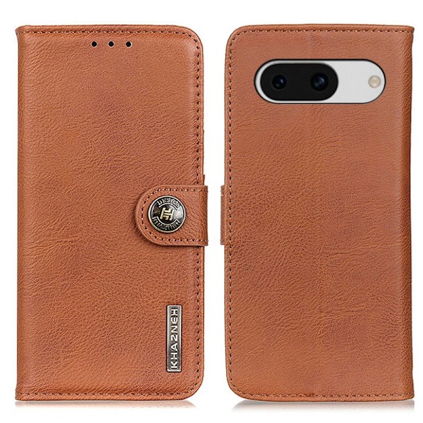 KHAZNEH Lommebok Stativ Etui For Google Pixel 8a Brown