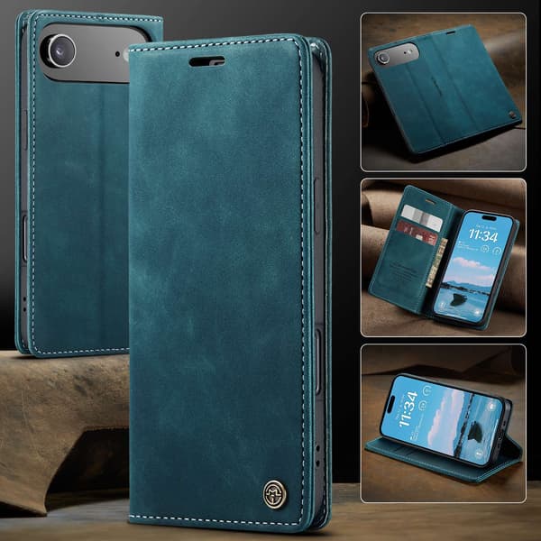 CASEME Plånboksfodral kompatibel med iPhone Air - Blå Blå