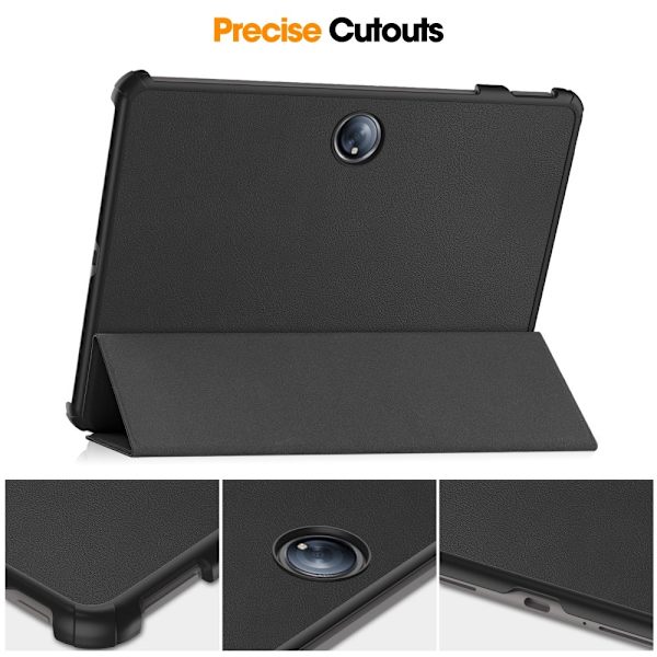Til OnePlus Pad 2 Tri - fold Stand Wake/Sleep Cover Tabletetui - Sort Black