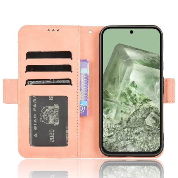 Google Pixel 8a Telefonveske med flere kortlommer Pink