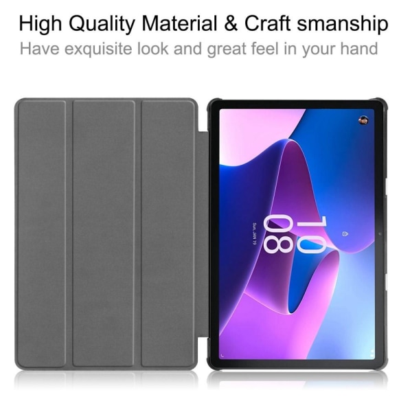Trefoldet Stativdeksel for Lenovo Tab M10 (Gen 3) - Blomst Multicolor
