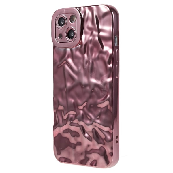 iPhone 15 TPU Kuori Elektroplating Rypistynyt Epätasainen Puhelimen Suojakotelo Pink