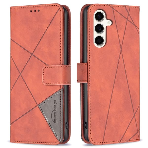 BINFEN COLOR Til Samsung Galaxy S24 FE Stødsikkert Pungcover Brown