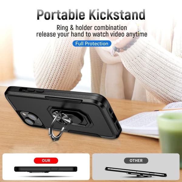 Til iPhone 15 Plus PC+TPU Stødsikker Cover Telefonetui Black