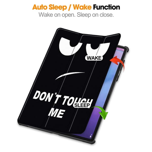 Til Lenovo Idea Tab Pro Gen 2 13" Cover Tri-fold Stander Mønsterprint - Don't Touch Me Black