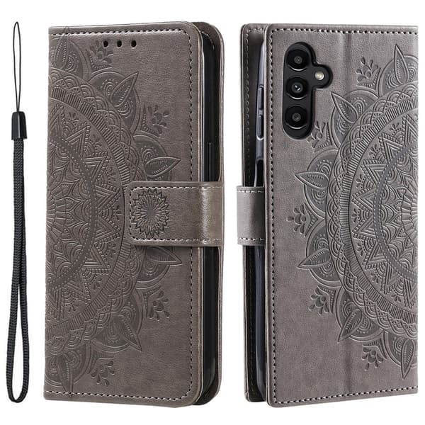 Samsung Galaxy A17 / A26 Jalustakotelo Totem Lompakkokotelo Grey