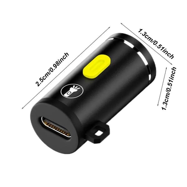 Mini lommelygte genopladelig LED arbejdslys til udendørs/hjemme nødsituationer Black