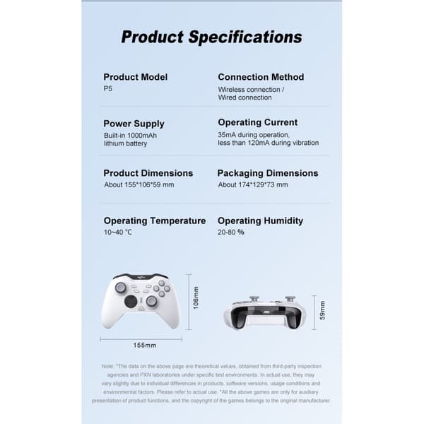 Bluetooth trådlös spelkontroll med mottagare Kompatibel med Steam PC Android iOS Nintendo Switch - Rosa Rosa