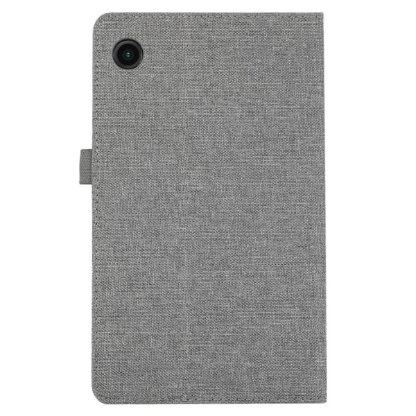Samsung Galaxy Tab A9 Vikbart fodral korthållare Tygtextur grå