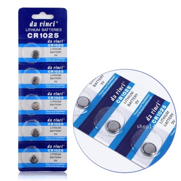 Knappcellebatteri CR1025 - 5 stk Silver