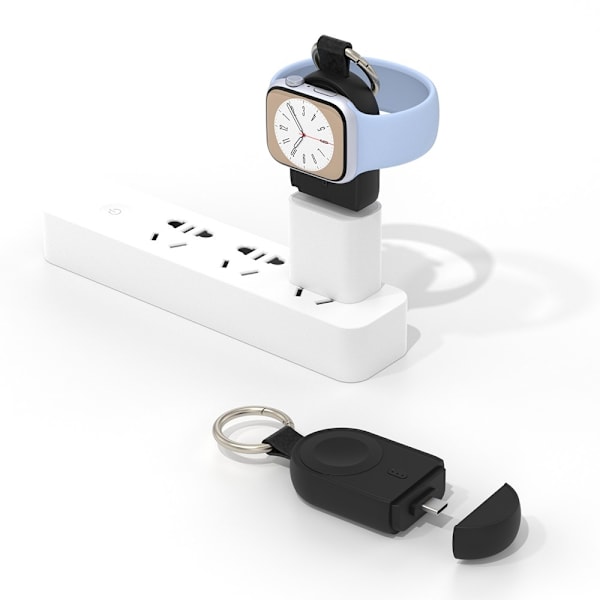 Qi Trådlös Powerbank Till Apple Watch Series 1-9 1200mAh Svart