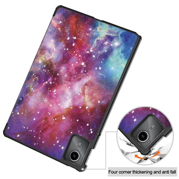 Trefoldet Stativdeksel for Lenovo Tab M11 - Galaxy Multicolor