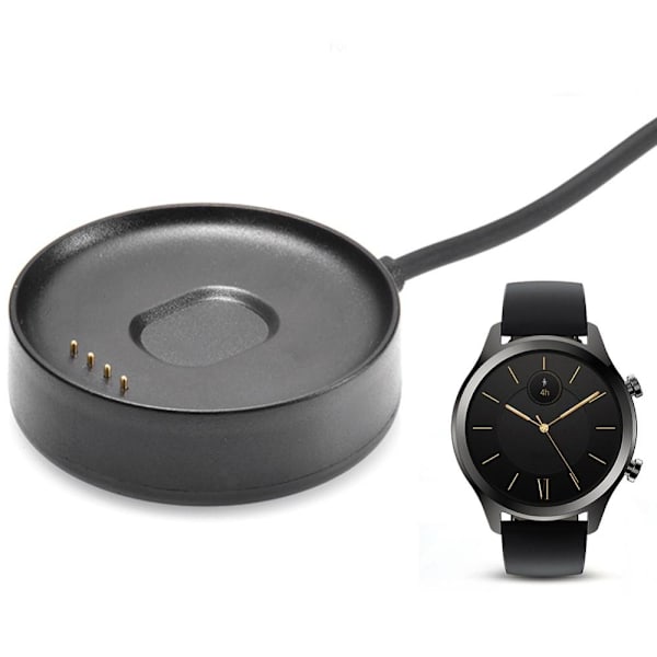 2 in 1 USB Charger Holder Dock Stand Adapter for Ticwatch C2 Black