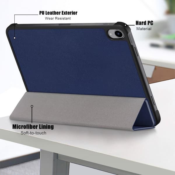 Apple iPad 10.9 2022 Slim fit tri - fold fodral - Mörkblå Mörkblå