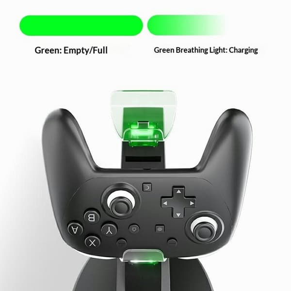 Opladningsdock kompatibel med Nintendo Switch 2 Pro LED-indikator 2 controllere Black