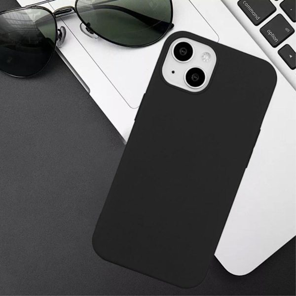 For iPhone 15 Slim Fit TPU Phone Case Soft back Cover - Black Black