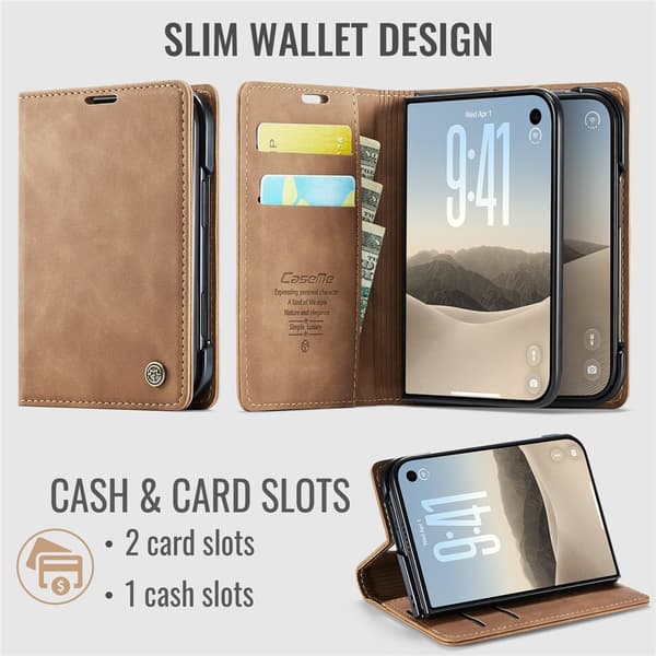 CASEME Telefonpungcover til iPhone Duo Brown