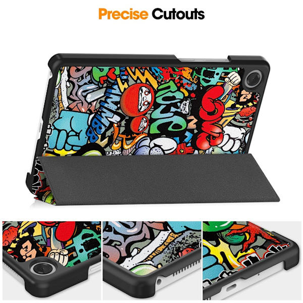 Tri-fold Fodral till Lenovo Tab One - Graffiti multifärg