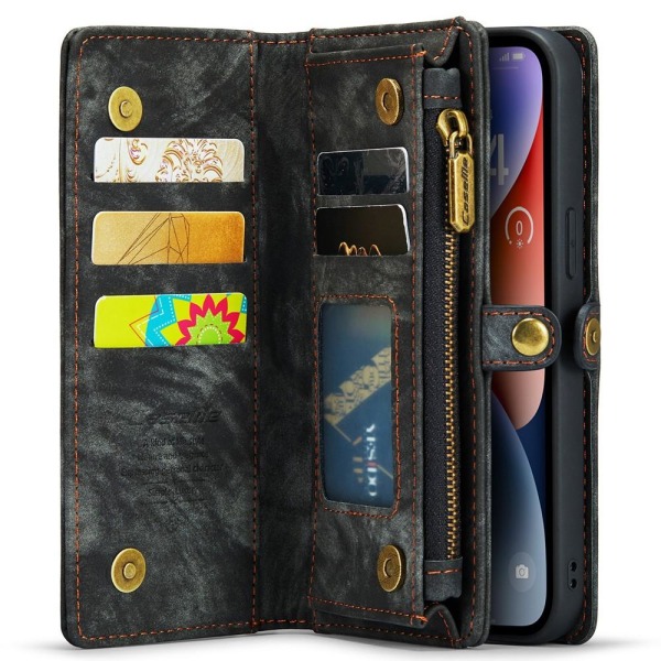 CASEME iPhone 15 2 - in - 1 lompakkopuhelimen kuori - musta Black