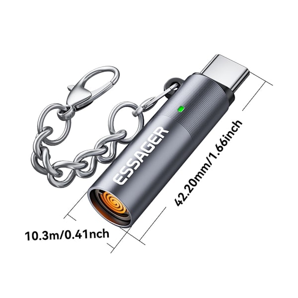 ESSAGER USB-C cigarettænder automatisk sluk Silver