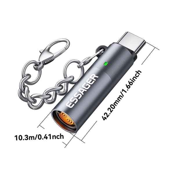 ESSAGER USB-C-tupakansytytin, automaattinen sammutus Silver