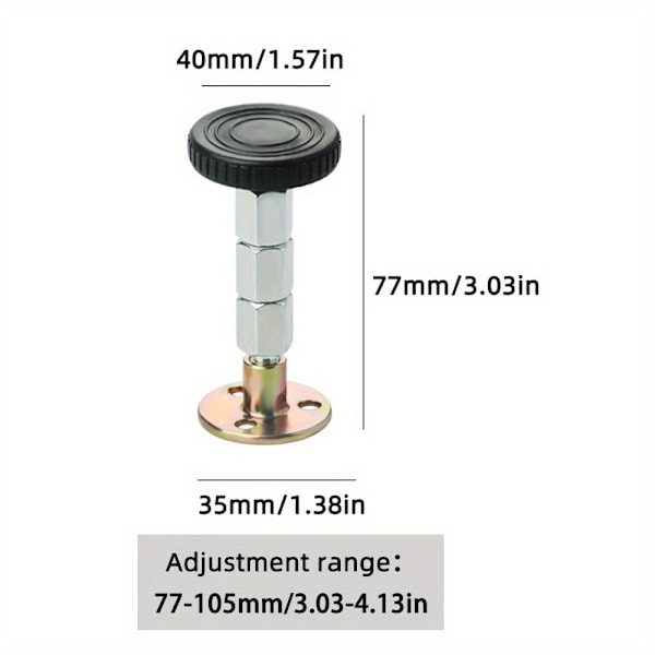 Säng Sänggavel Sängram Anti-Skak Verktyg Justerbar 77-112 mm Silver