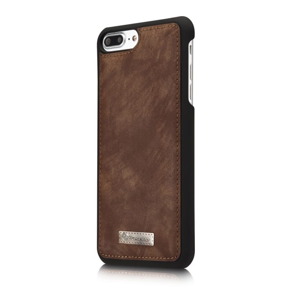 CASEME iPhone 7/8 Plus Retro halkaistu nahkalompakkokotelo - ruskea Brown