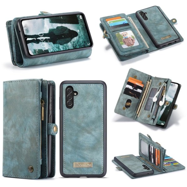 CASEME Samsung Galaxy A13 5G / A04s 4G Retro läder plånboksfodral - Blå Blå