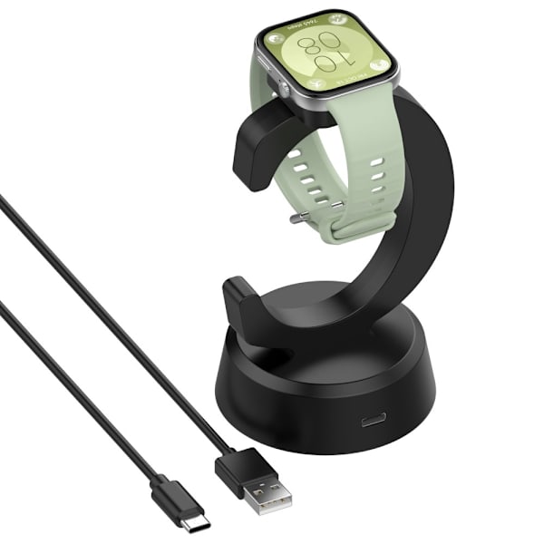 Huawei Watch Fit 3 / Honor Band 9 Charging Dock -kellon laturiin 1 metrin kaapelilla Black