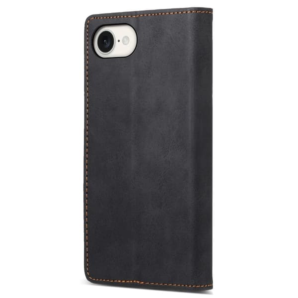 For iPhone 17e / 16e deksel magnetisk lukking fliptelefondeksel - Svart Black