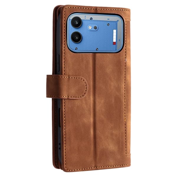 Mobilcover med kortlommer og håndledsrem til Nothing Phone (4b) Brown