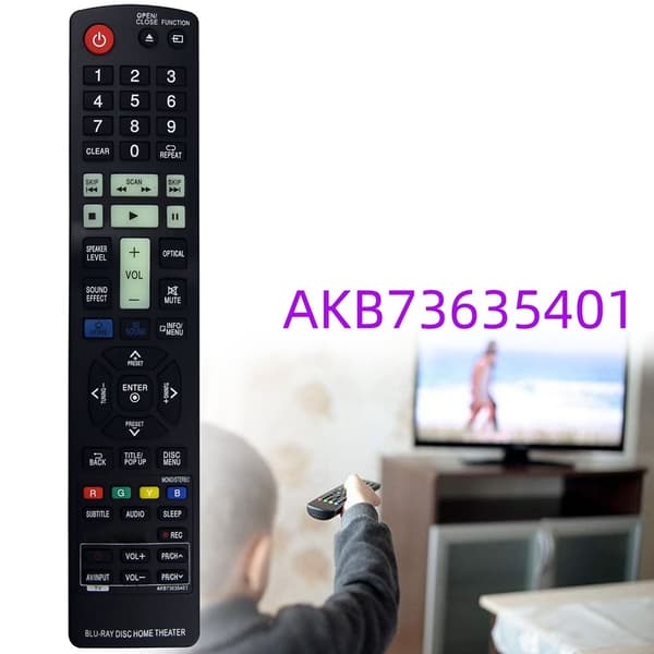 Fjärrkontroll Ersättning för AKB73635401 För LG Blu-Ray DVD Spelare Svart