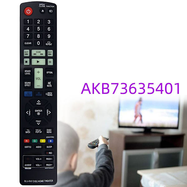 Fjernkontrollerstatning for AKB73635401 for LG Blu-ray DVD-spiller Black