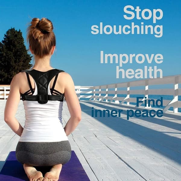 Justerbar Corring Posture Anti - pukkel ryglæn - M Black