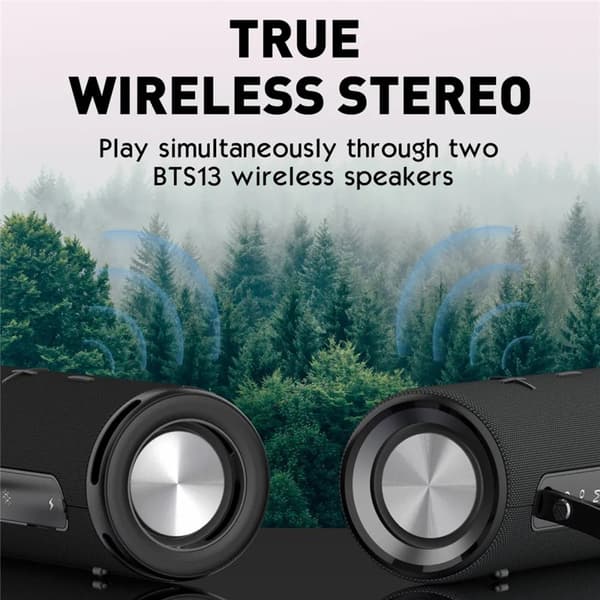 LDNIO BTS13 Bluetooth 5.3-højttaler, 2000 mAh, RGB-stemningsbelysning, bas-stereo Black