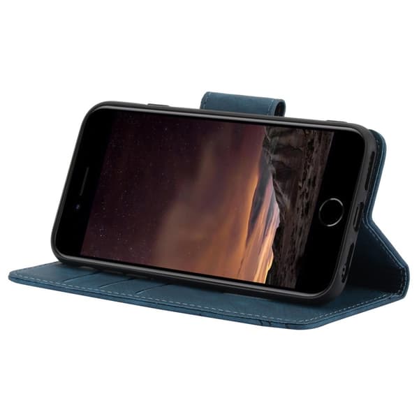 For iPhone 17e / 16e Etui Sommerfugl Blomst Ripebestandig Telefondeksel Blue